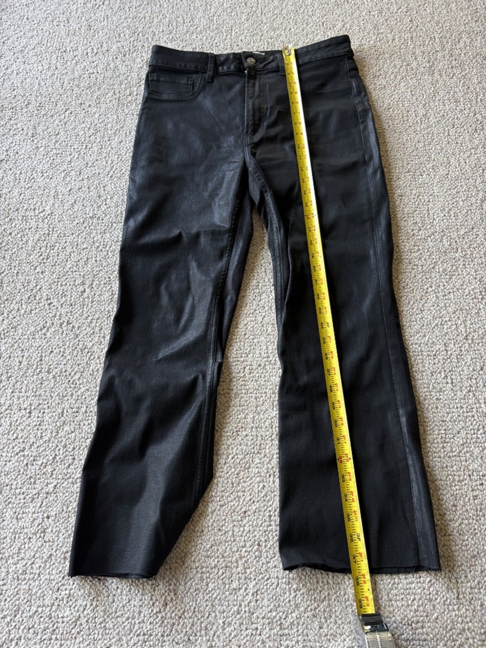Articles of Society Linden High Rise Crop Flare Jeans Black Metallic 12 Glam - Picture 10 of 10